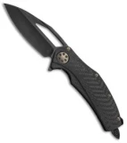 Marfione Custom Matrix-R Flipper Knife Carbon Fiber (3.75" DLC Apocalyptic)