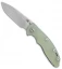 Hinderer Knives XM-18 3.5 Slicer Knife Jade  G-10 + Blue Ti (Non-Flipper)