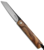 Kansei Matsuno Custom F011 Medium Friction Folder Knife Curve Wood  (3" Satin)