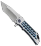 Darrel Ralph DDR Custom Dominator Tanto Knife Blue Ano/MokuTi (3.75" Satin)
