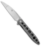Brad Zinker Wharncliffe Flipper Knife Skeletonized Ti (3.5" Compound Polish)