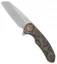 Curtiss Knives F3 Large Wharncliffe Frame Lock Knife Torched Ti (3.7" Stonewash)