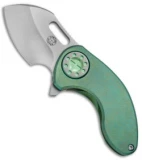 Curtiss Knives Custom Nano Flipper Knife Green Titanium (2" Stonewash)