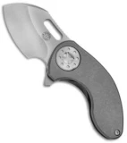 Curtiss Knives Custom Nano Flipper Knife Titanium (2" CTS-XHP Stonewash)