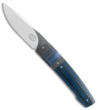 Herucus Blomerus  LL 07  Custom Knife Zirconium Blue Carbon Fiber (3.4" Satin)