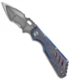Mick Strider Custom MSC XL Tanto Knife Blue Stippled Ti (4.25" San Mai) 2017-3