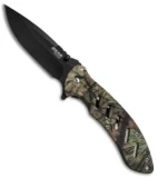 Bear Edge Large Brisk 1.0 Frame Lock Knife Mossy Oak Camo (3.6" Black)