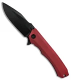 Heretic Knives Wraith Flipper Knife Red Aluminum (3.625" Black)