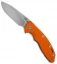 Hinderer Knives XM-18 3.5 Slicer Frame Lock Orange G-10 (Stonewash) Blue Ti