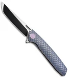 WE Knife Co. 604S Frame Lock Tanto Knife Blue Titanium (3.8" Black, Satin)