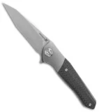 Maxace Dwemer Assassin Liner Lock Knife Carbon Fiber (3.8" Stonewash)