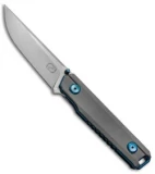 Stedemon ZKC-B02 Liner Lock Knife Gray Titanium/ Blue Ti (3.5" Satin)