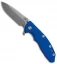 Hinderer Knives XM-18 3.5 Spear Point Flipper Blue G-10/Blue Ti (Stonewash)