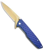 Gerber One-Flip Liner Lock Knife Blue Aluminum (3.2" Gold) 30-001354