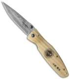 Mcusta Gunshin Liner Lock Knife Ivory Micarta (3.6" Damascus) MCU185D