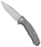 Maxace Halictus Tanto Frame Lock Knife Ti w/ Blue Clip (3.75" Stonewash)