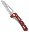 Buck Vertex Frame Lock Knife Red Aluminum (3" Satin) 0418RDS-B