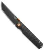 Stedemon Shy IV Traditional Tanto Knife Concave Carbon Fiber (3.8" Smokewash)