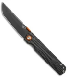 Stedemon Shy IV Traditional Tanto Knife Water Flow Carbon Fiber (3.8" Smokewash)