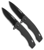 Schrade 2 Piece Linerlock Manual Folding Knife Set Black ABS (3.5" Black)
