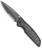 Schrade Stonewash Liner Lock Knife Black G-10 (3.5" Stonewash Serr) SCH505S