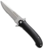 Schrade Liner Lock Knife Black Al (3.5" Bead Blast Serr) SCH223S