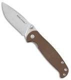 Real Steel H6-S1 Liner Lock Knife Brown G-10 (3.375" Stonewash) RS7773