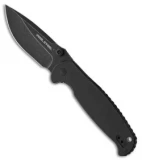 Real Steel H6  Blue Sheep Liner Lock Knife Black G-10 (3.6" Black Stonewash)