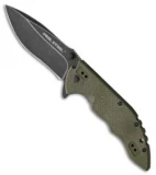 Real Steel E77 Liner Lock Knife OD Green G-10 (3.25" Black Stonewash)