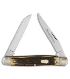 Queen Cutlery Muskrat Traditional Pocket Knife 3.5" Torched Stag KD66S