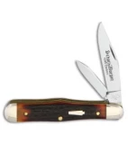 Queen Swell Center Traditional Pocket Knife 3.5" Brown Stag Antler