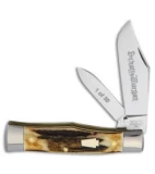 Queen Gunstock Traditional Pocket Knife 3.5" Stag Antler