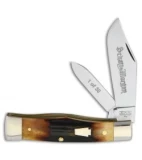 Queen Cutlery Gunstock Traditional Pocket Knife 3.5" Amber Stag Bone