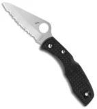 Spyderco Salt I Black FRN Folding Knife (3" Satin Serr) C88SBK