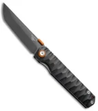 Stedemon Shy IV Traditional Tanto Knife Concave Black G-10 (3.8" Smokewash)