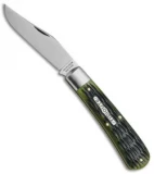 GEC #74 Tidioute  Stallion Pocket Knife 4.0" Spring Green Jigged Bone