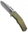 Doc Shiffer Bulletproof V2 Frame Lock Knife Green Titanium (3" Stonewash)
