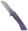 Doc Shiffer Valkyrie Frame Lock Knife Purple Ti Grooved (3" Stonewash)