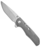 Eutsler Knives Custom Equalizer Frame Lock Knife Ti w/ Holes (3.375" Satin)