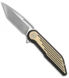 WE Knife Co. 616L Resonance Frame Lock Knife Black/Gold Ti (3.1" Stonewash)