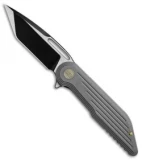 WE Knife Co. 616E Resonance Frame Lock Knife Gray Titanium (3.1" Black, Satin)