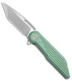 WE Knife Co. 616D Resonance Frame Lock Knife Green Titanium (3.1" Stonewash)