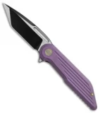 WE Knife Co. 616A Resonance Frame Lock Knife Purple Titanium (3.1" Black, Satin)