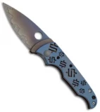 Snody Knives Custom Titanium Elite Friction Folder Knife (2.375" Blue)