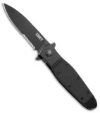 CRKT Bombastic Frame Lock Knife Black GFN (3.3" Black Serr) K345KKS