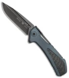 Buck 829 Marksman Elite Folding Knife Blue w/ Carbon Fiber Inlay (3.5" Black SW)