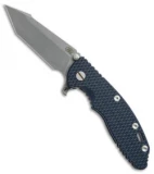 Hinderer Knives XM-18 3.5 Fatty Harpoon Tanto Knife Black/Blue + Ano (Working)