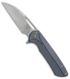 Ferrum Forge Les George Masterblaster Flipper Knife Flying V Blue Ti (3.6" SW)