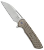 Ferrum Forge Les George Masterblaster Flipper Knife Saber Bronze Ti (3.6" SW)