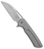 Ferrum Forge Les George Masterblaster Flipper Knife Hex Gray Ti (3.6" SW)